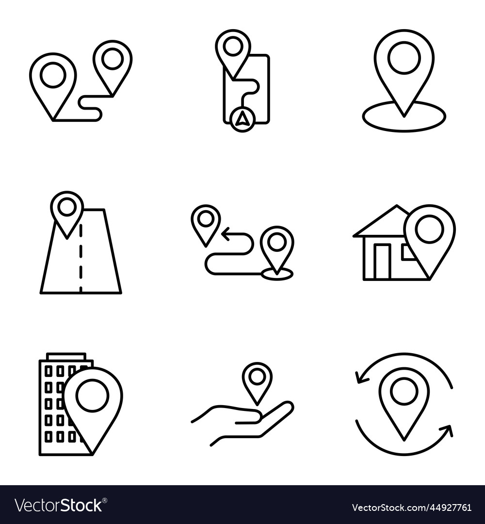 Location icons set navigation route map pointer