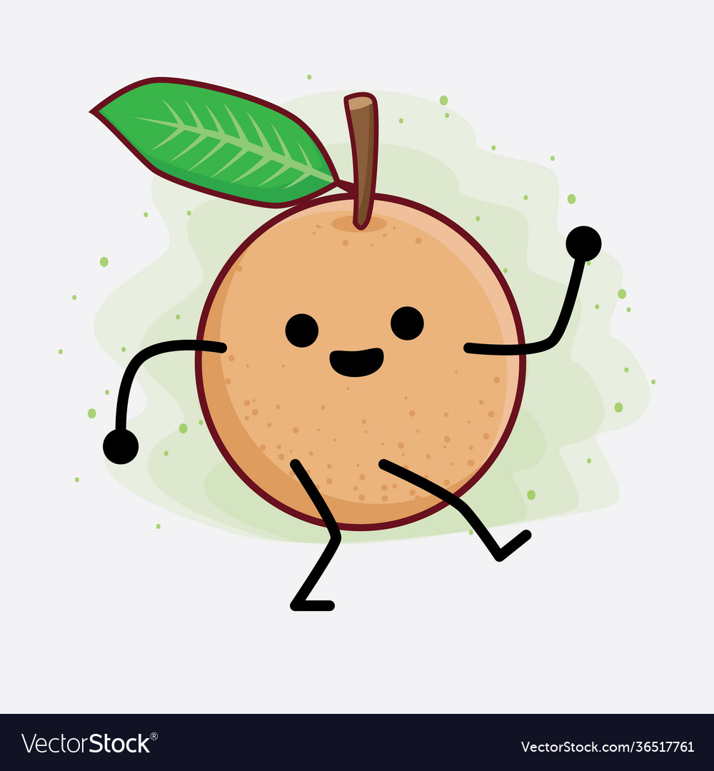 Longan fruit cute character with simple face Vector Image