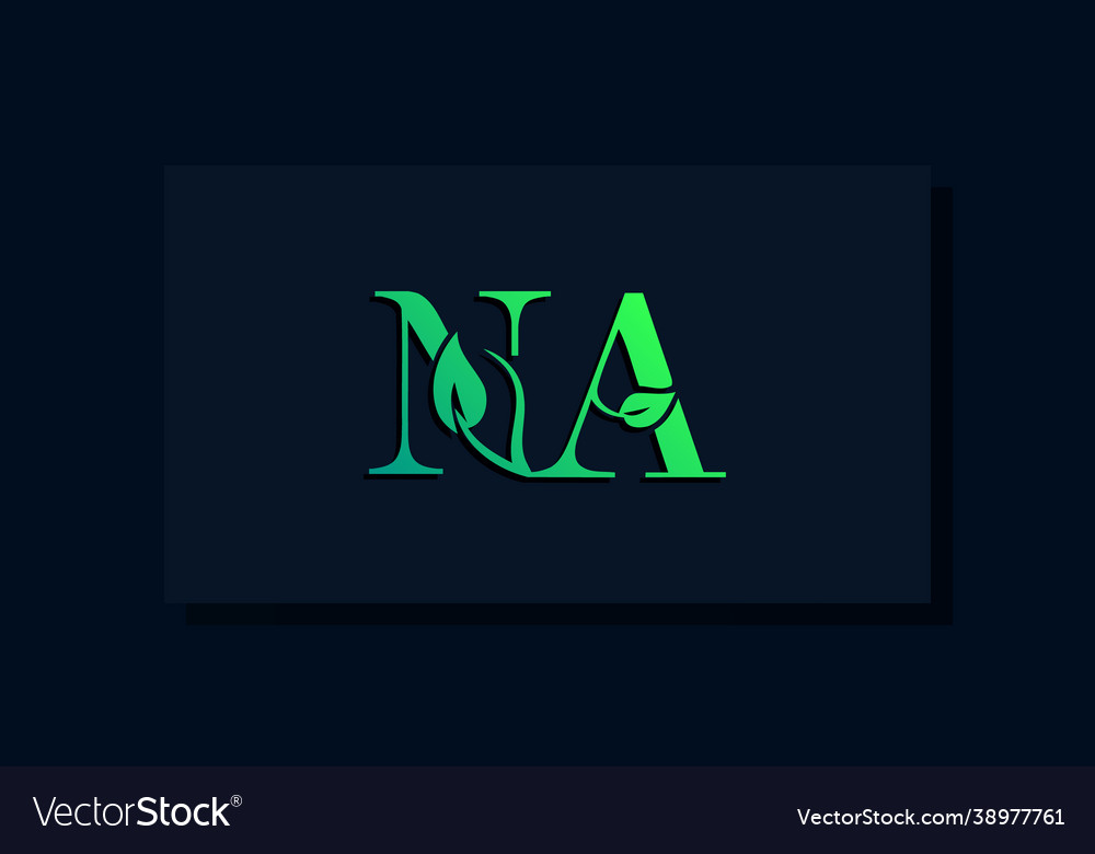 Minimal leaf style initial na logo