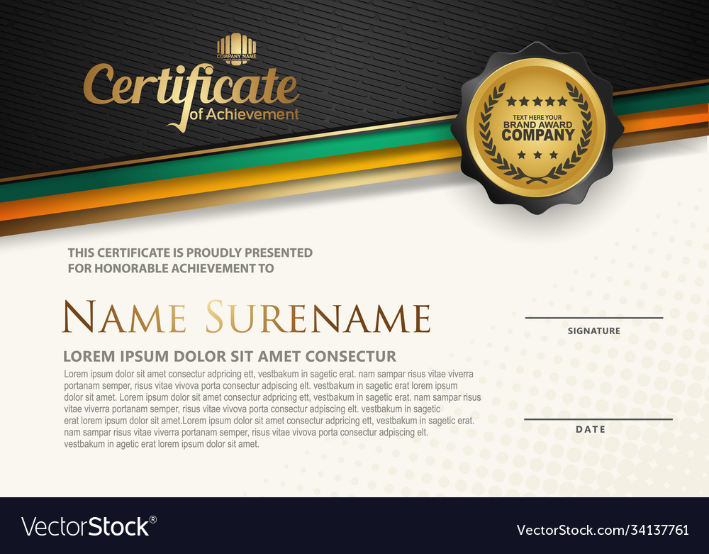 Modern certificate template with lines style