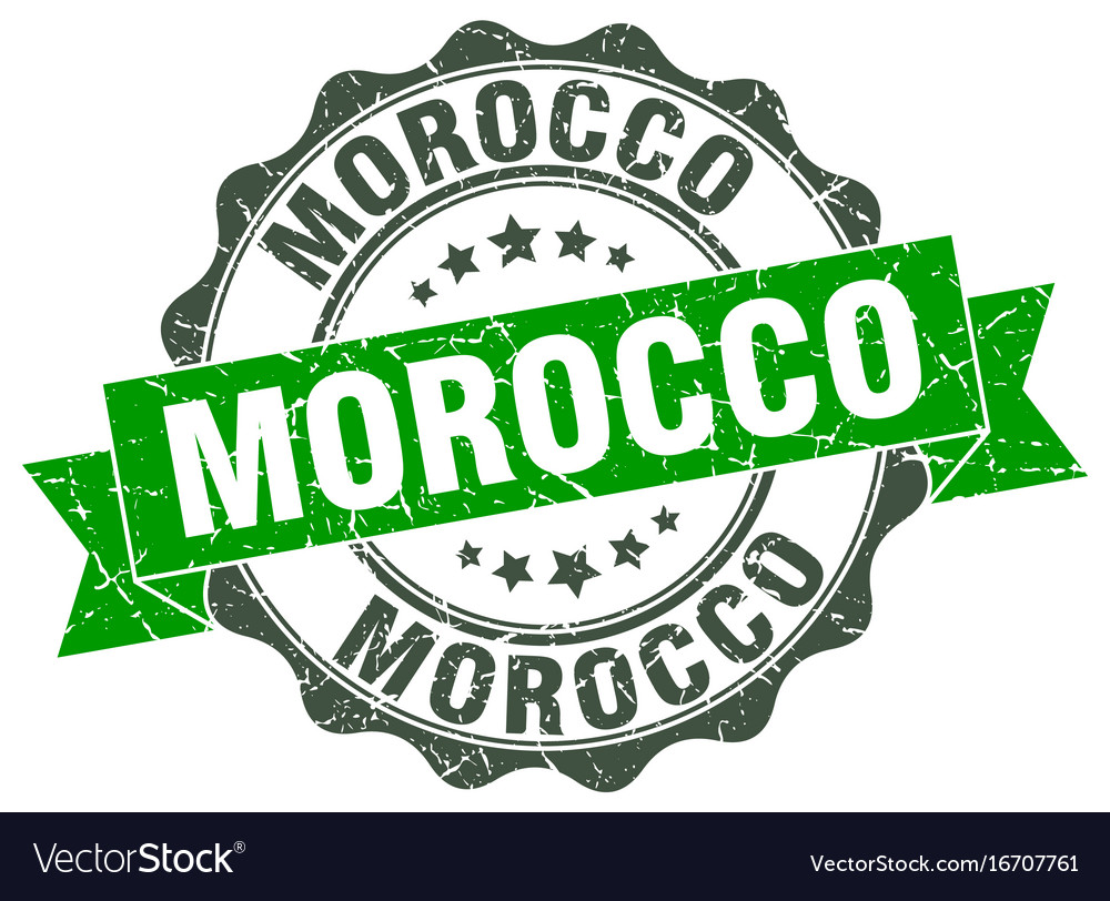 Morocco round ribbon seal Royalty Free Vector Image