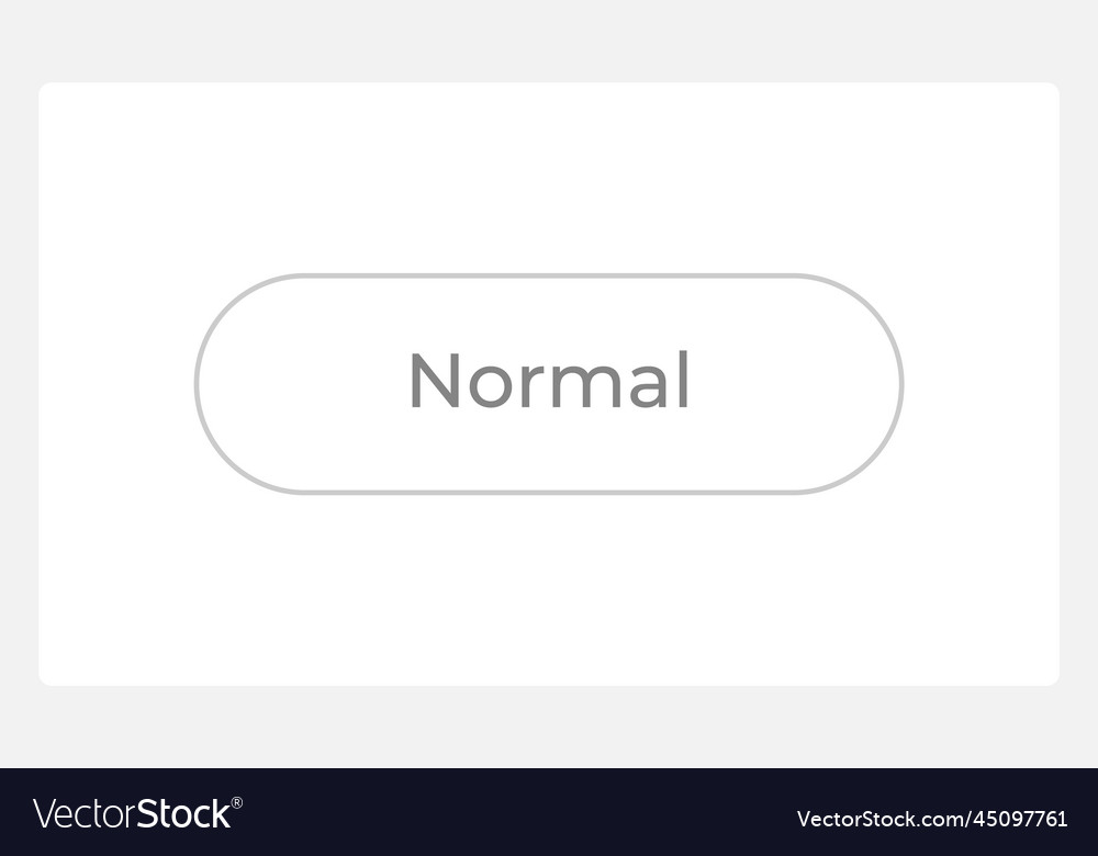 Normal button state ui element template vector image Normal button state ui element template