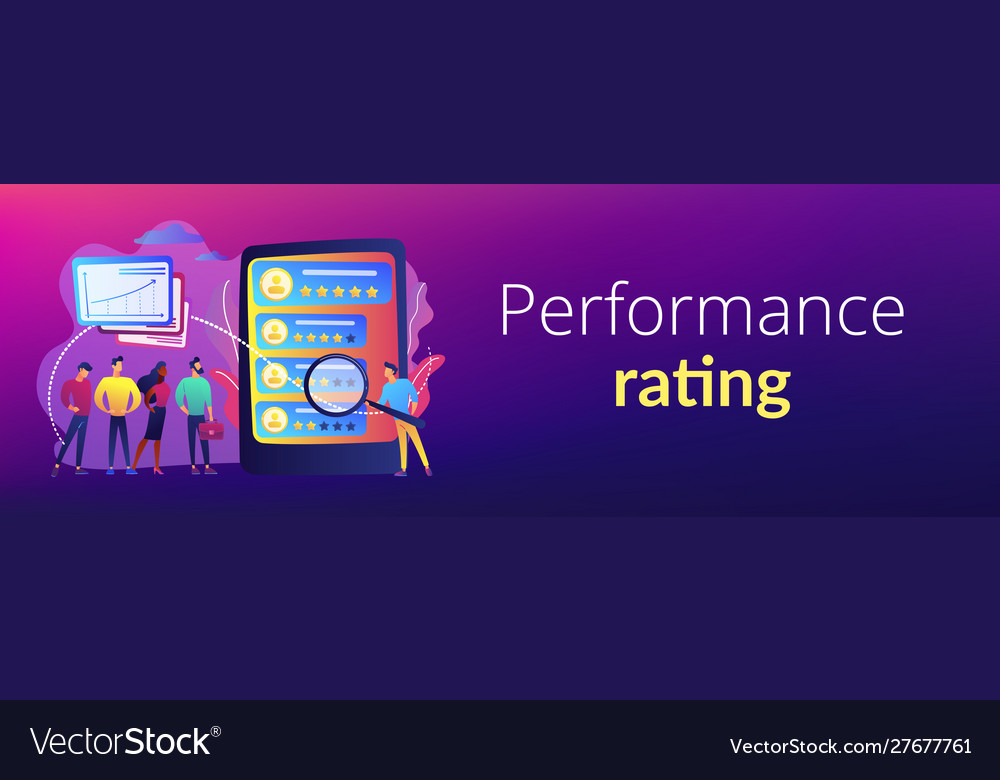 Performance rating concept banner header Vector Image Performance rating concept banner header