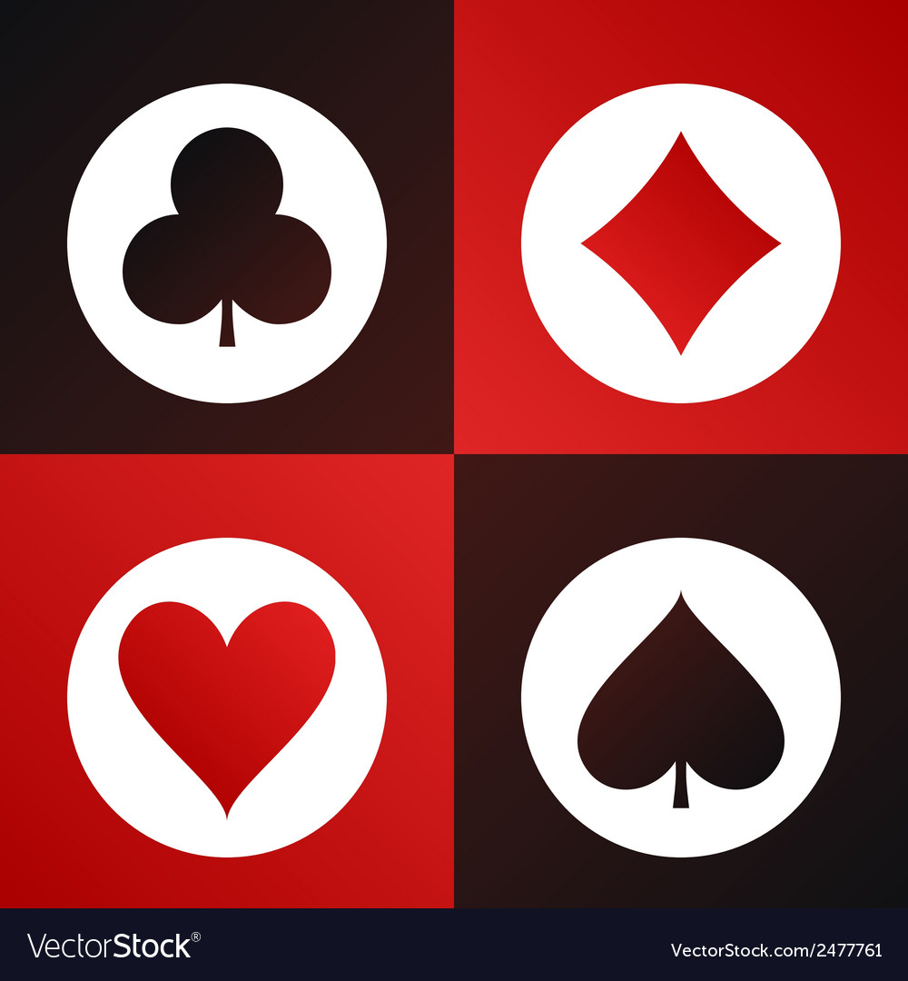 Playing cards suits icons made in modern flat Vector Image