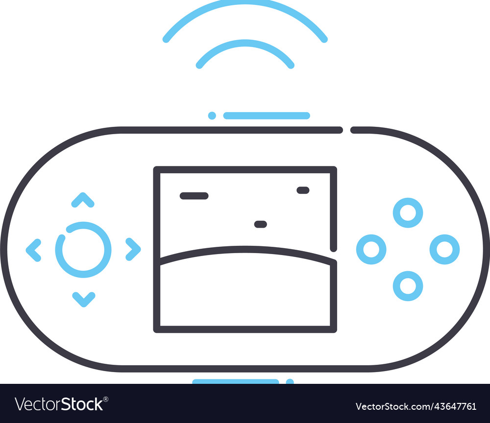 Portable game player line icon outline symbol vector image Portable game player line icon outline symbol