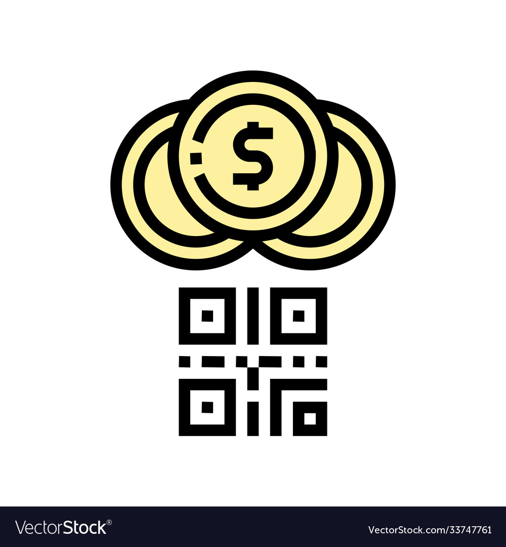 Qr code for payment color icon isolated