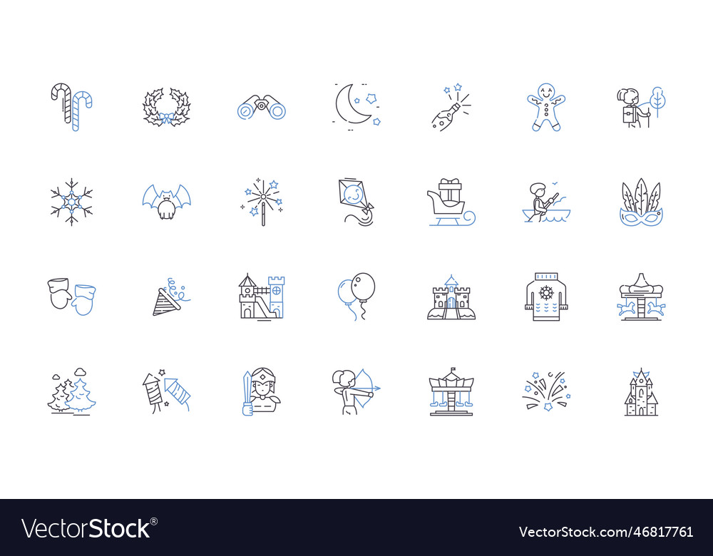 Retreats line icons collection meditation yoga