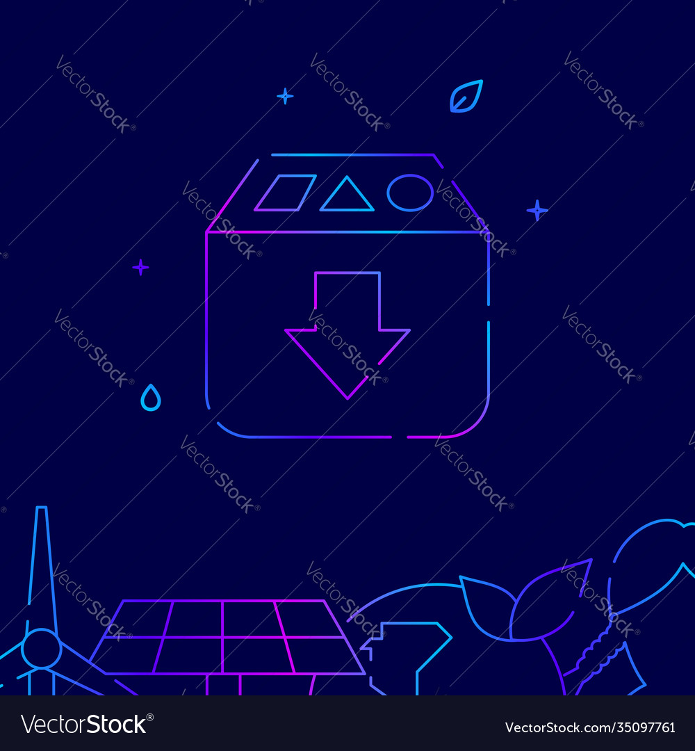 Separate garbage collection gradient line icon