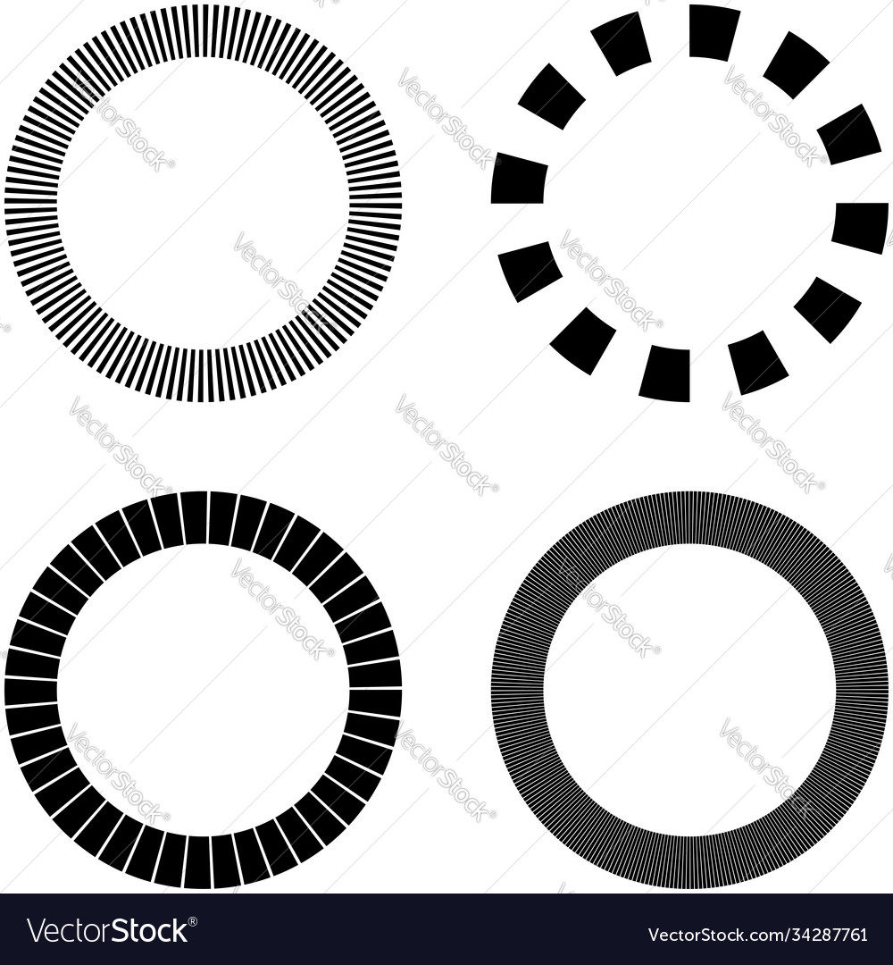 Set circular radial radiating lines beams rays