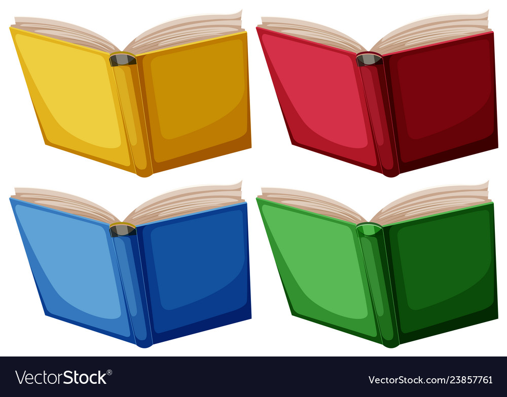 Set of isolated book Royalty Free Vector Image