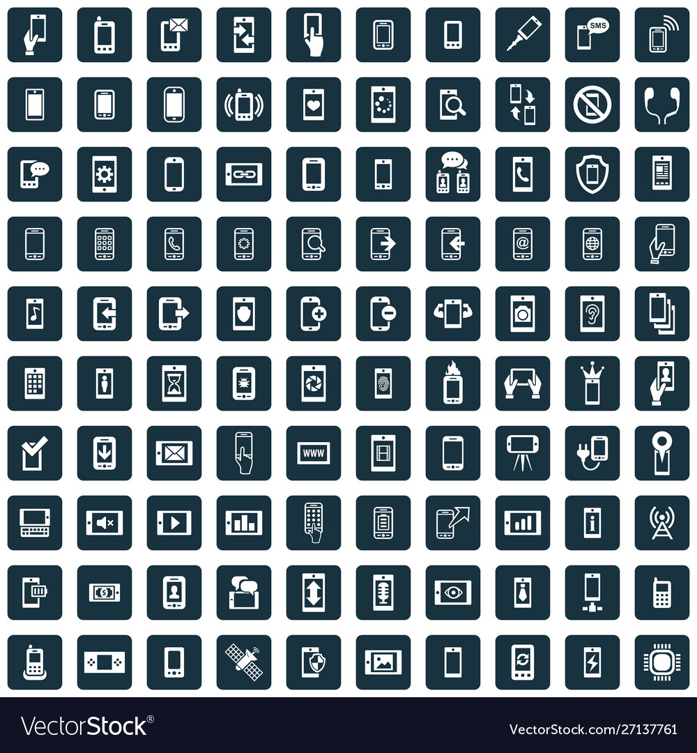 Smartphone 100 icons universal set for web and ui