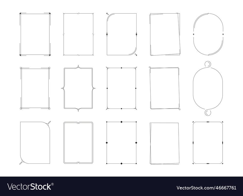 Trendy line frames luxury minimalist borders Vector Image