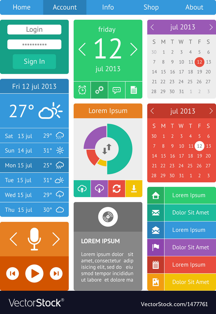 Ui infographics and web elements