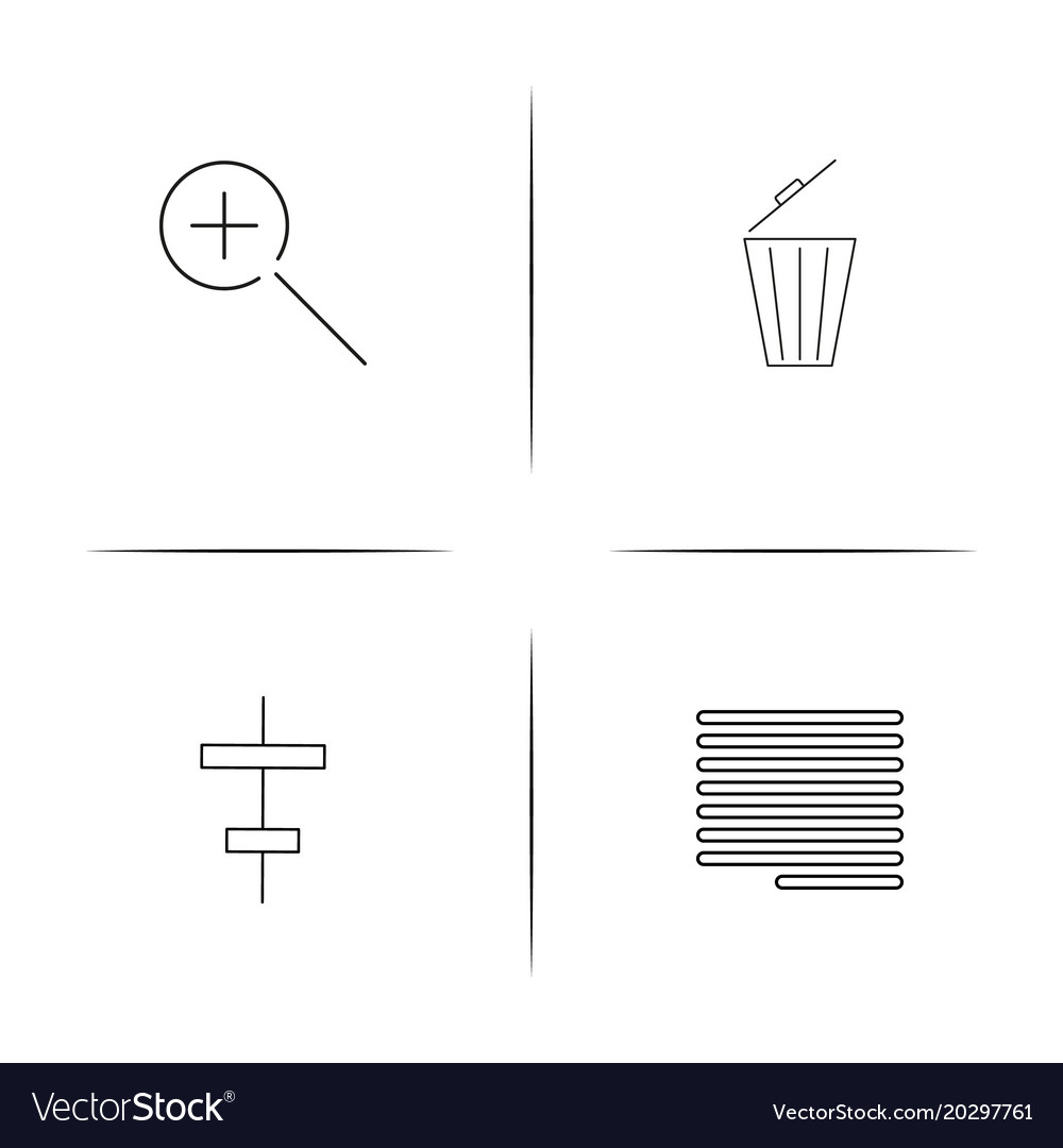 Web and text simple linear icon setsimple outline