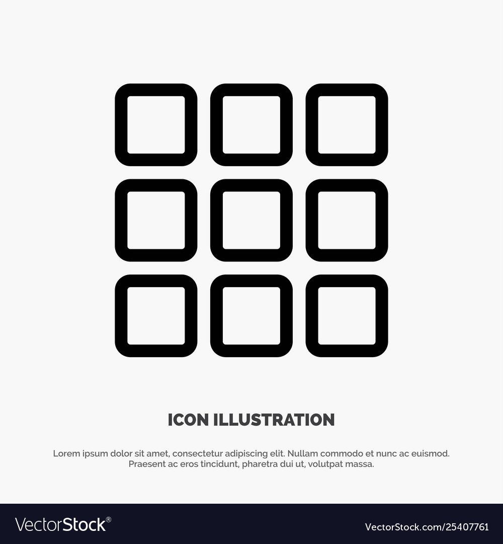 Web grid shape squares line icon vector image Web grid shape squares line icon