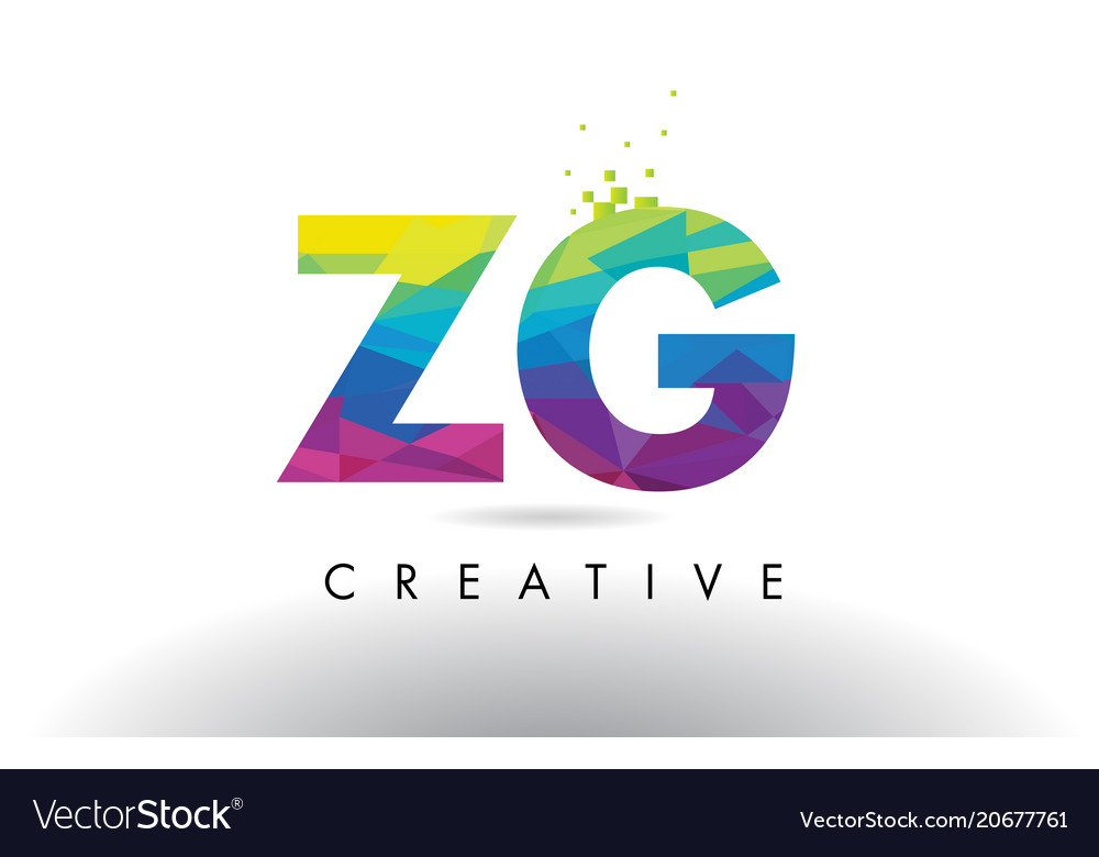 Zg z g colorful letter origami triangles design