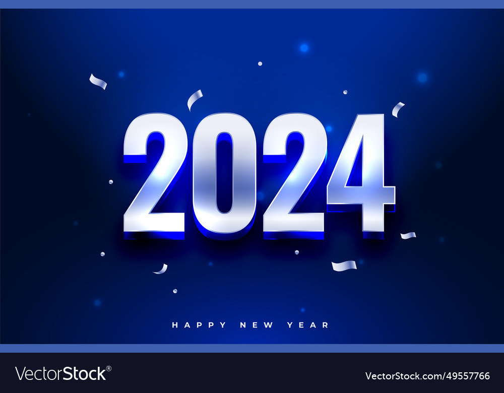 3d style 2024 new year festival background Vector Image