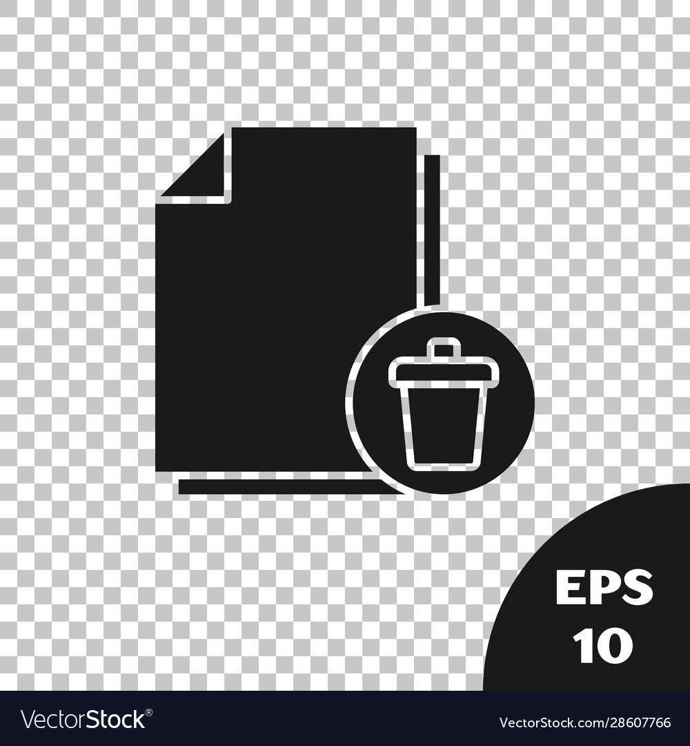 Black delete file document icon isolated vector image Black delete file document icon isolated