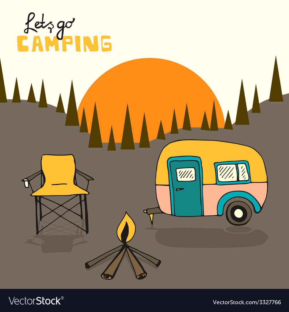 Camping background Royalty Free Vector Image - VectorStock