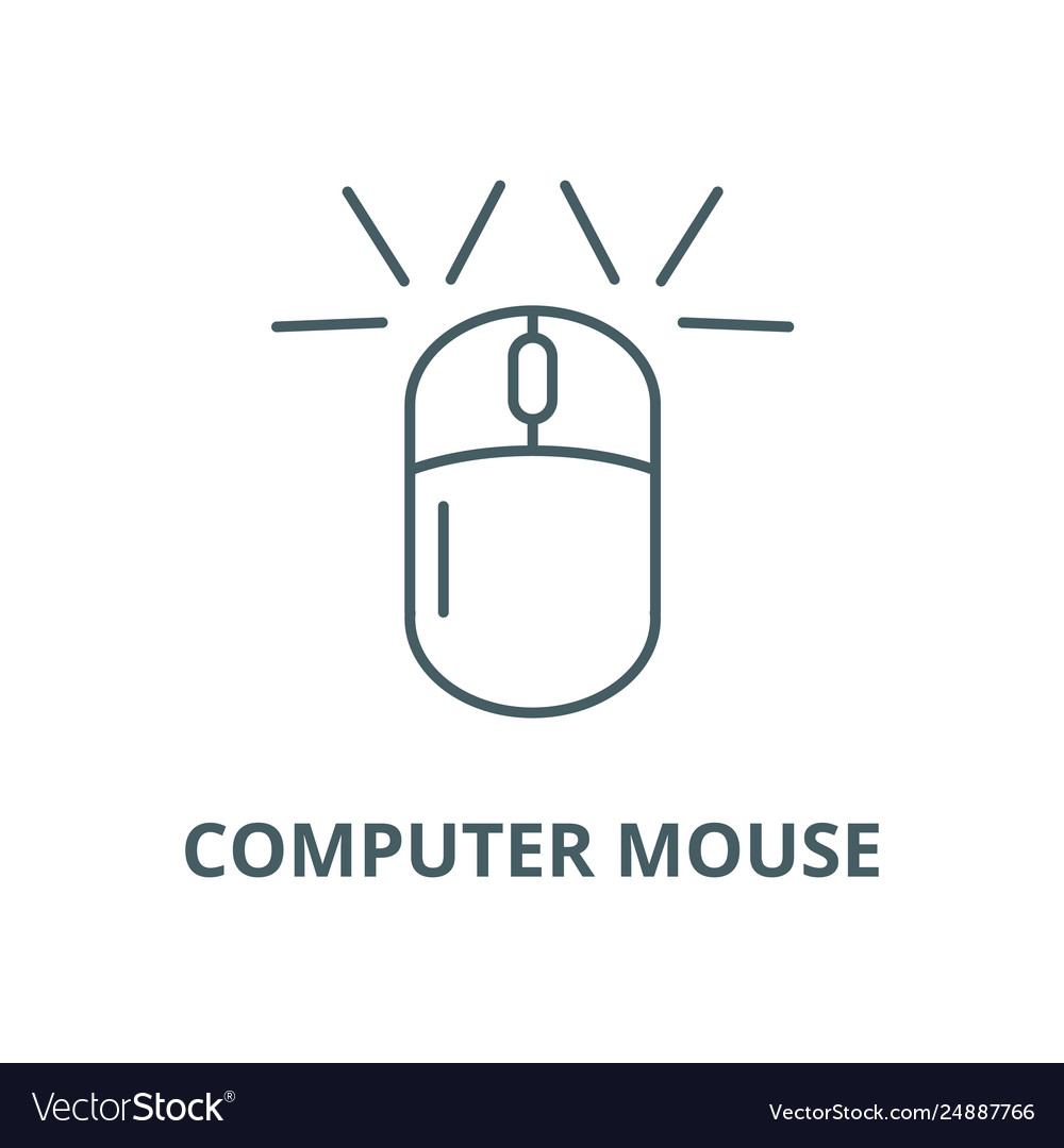 Computer mouse line icon vector image Computer mouse line icon