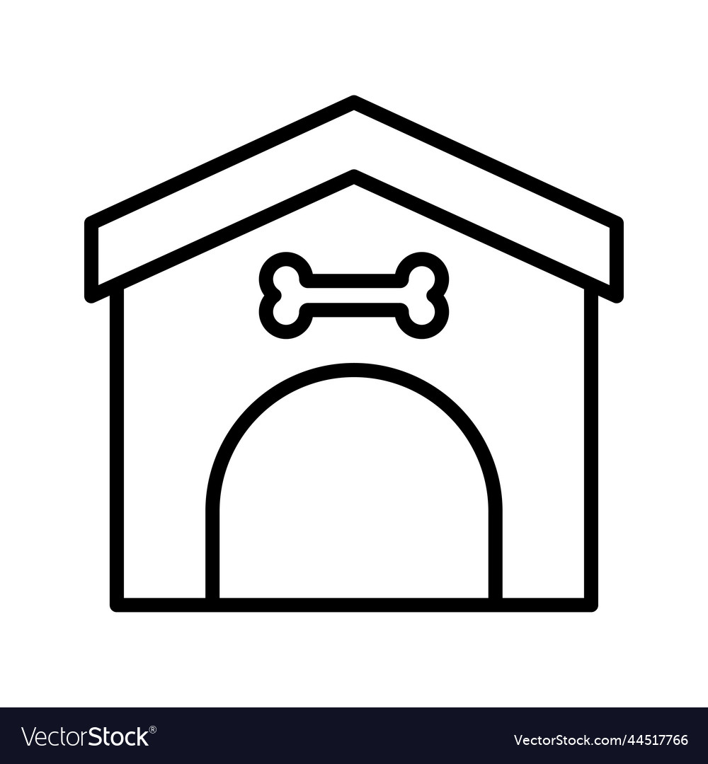 Dog booth with bone over entrance pet house Vector Image