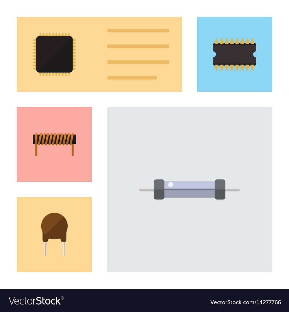 Flat electronics set of bobbin resistor cpu