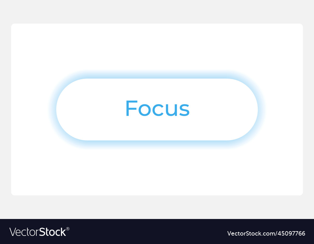 Konzentrierte Schaltfläche Zustand ui Element Template Vector Image Konzentrierte Schaltfläche Zustand ui Element Template
