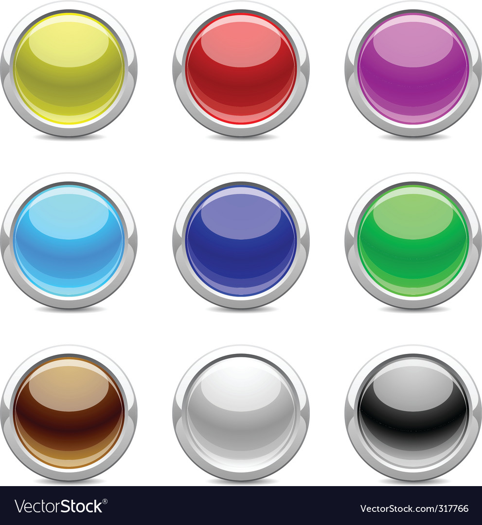 Glossy buttons Royalty Free Vector Image - VectorStock