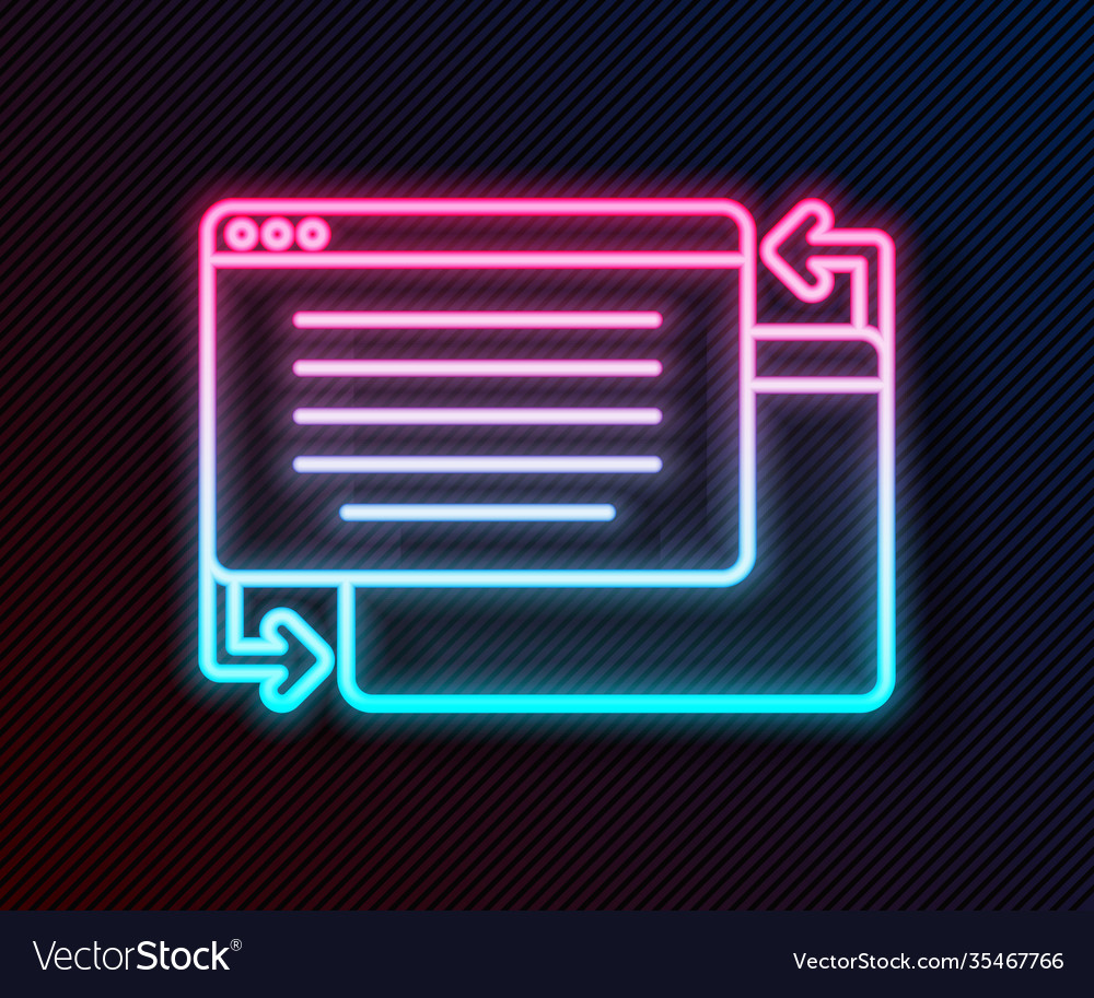 Glowing neon line ui or ux design icon isolated vector image Glowing neon line ui or ux design icon isolated