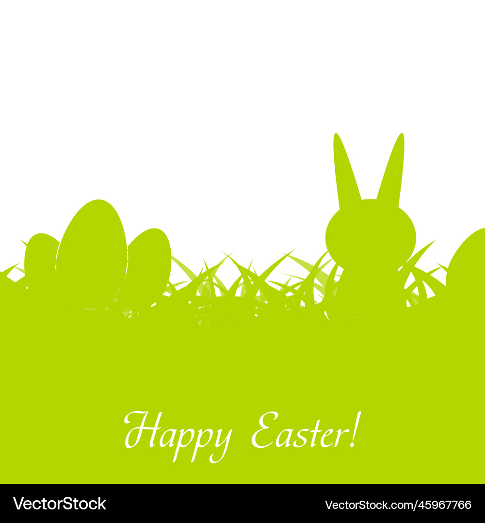 Green easter rabbit eggs and grass Royalty Free Vector Image