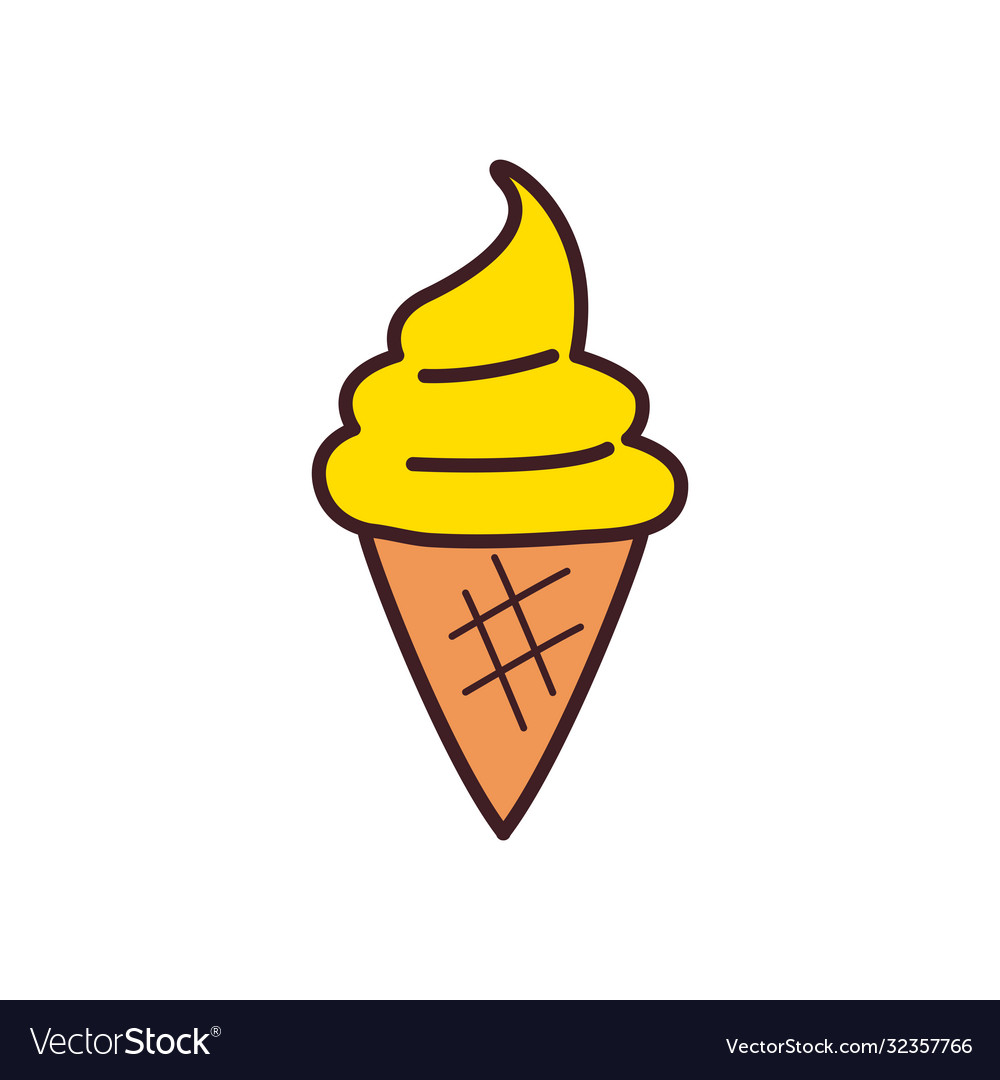 Ice cream cone line and fill style icon
