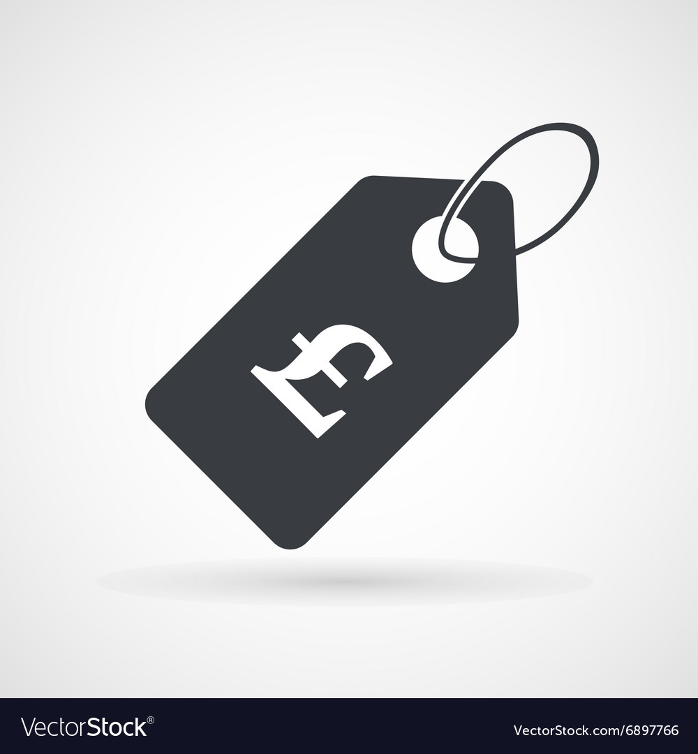 Icon Of Price Tag With Pound Sterling Sign Vector Image