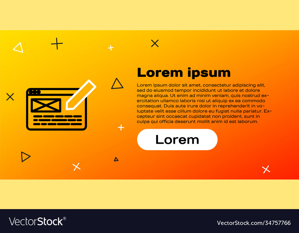 Line ui or ux design icon isolated on yellow