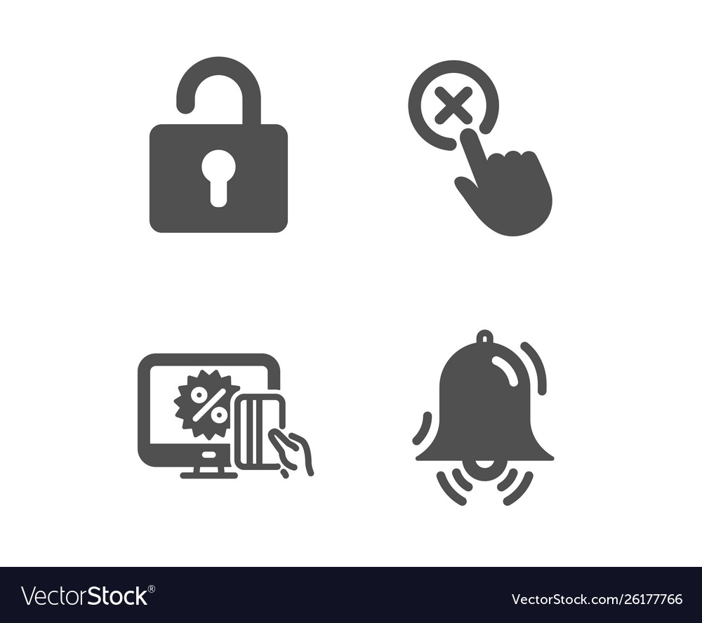 Lock online shopping and reject click icons