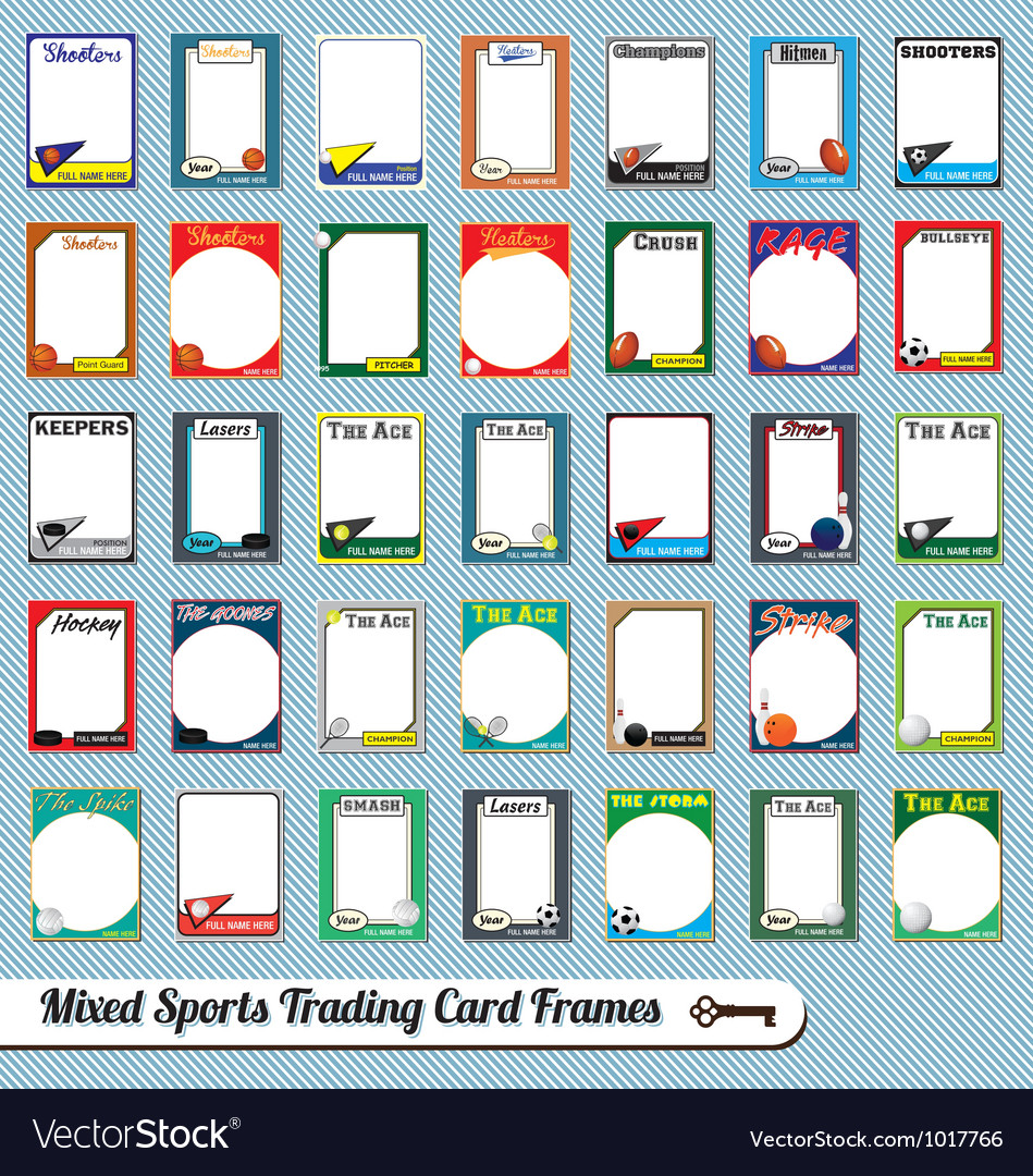 Mixed sports trading cards Royalty Free Vector Image