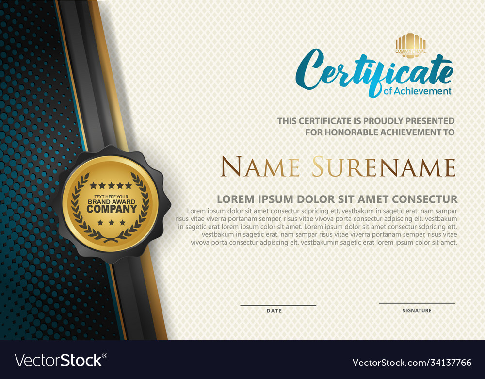 Modern certificate template with lines style