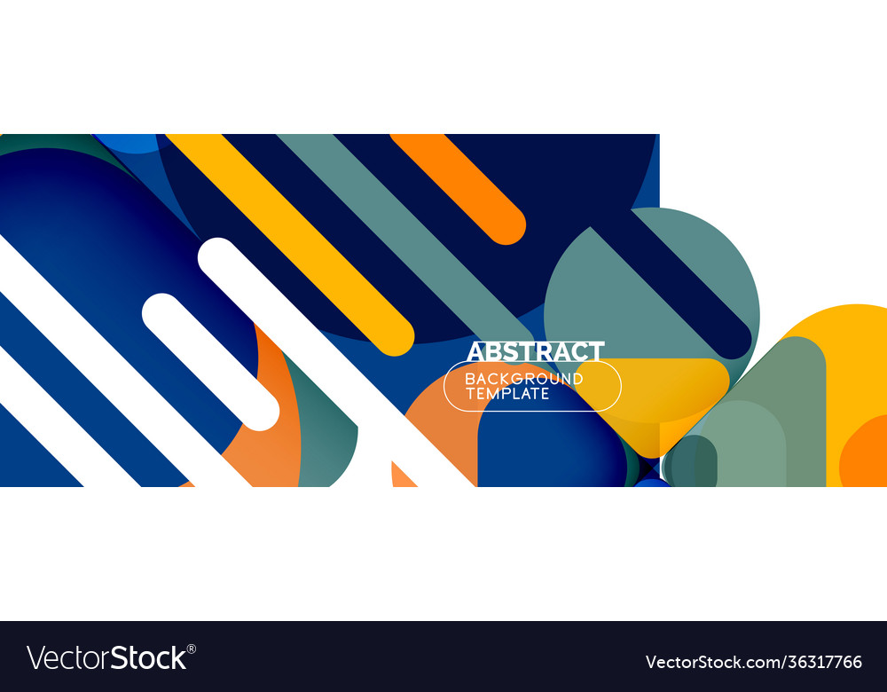 Modern geometric round shapes and dynamic lines vector image Modern geometric round shapes and dynamic lines
