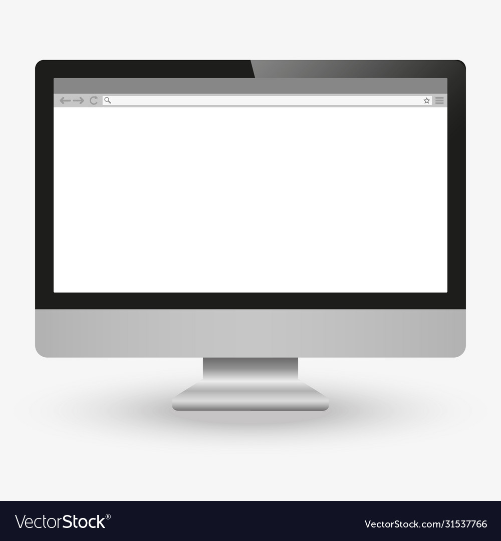 Modern personal computer with open browser vector image Modern personal computer with open browser