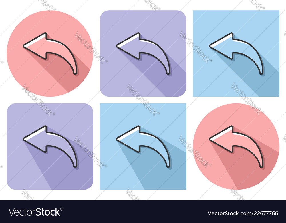 Outlined icon of left curved arrow with parallel vector image Outlined icon of left curved arrow with parallel