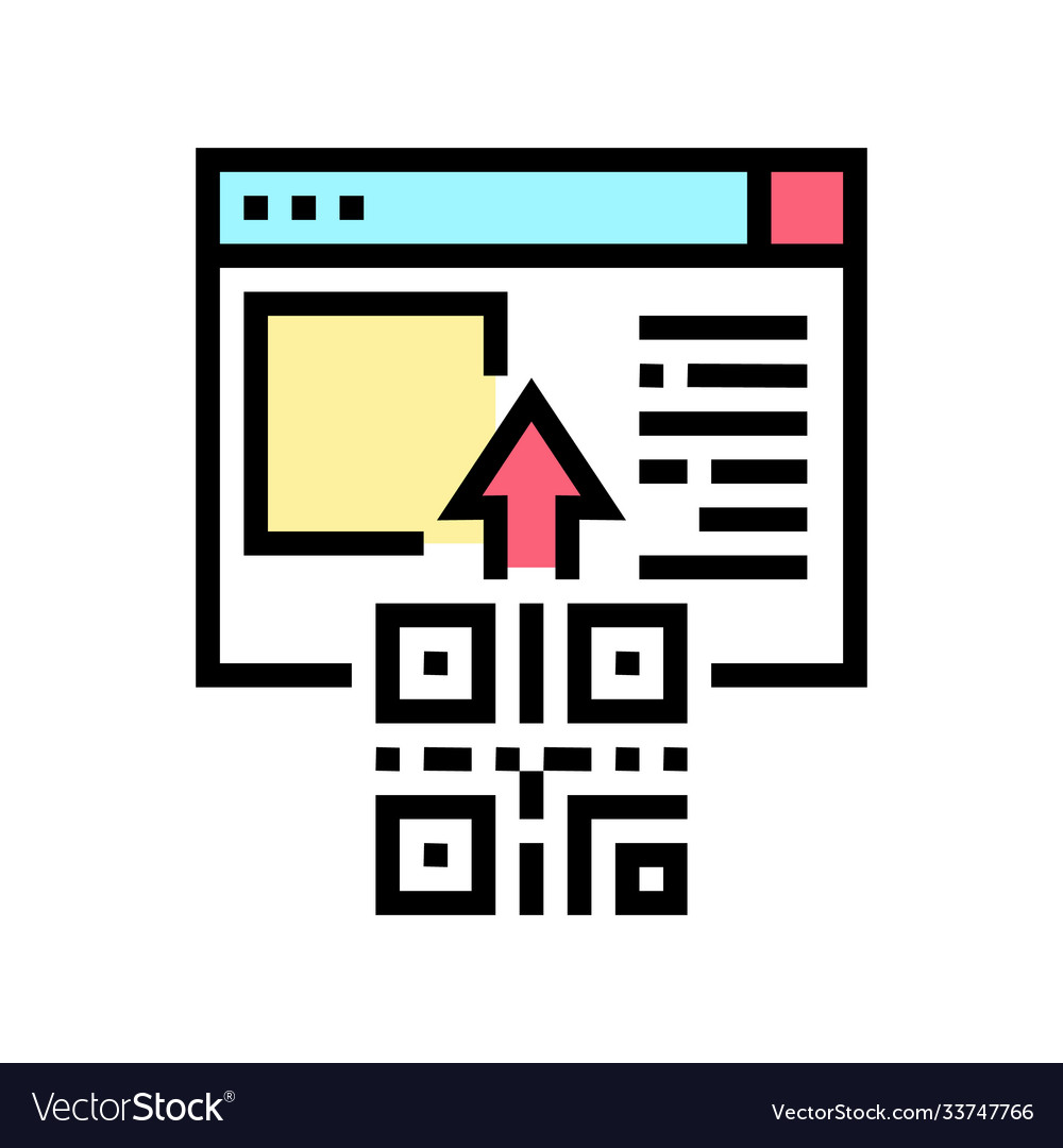 Qr code internet web site color icon