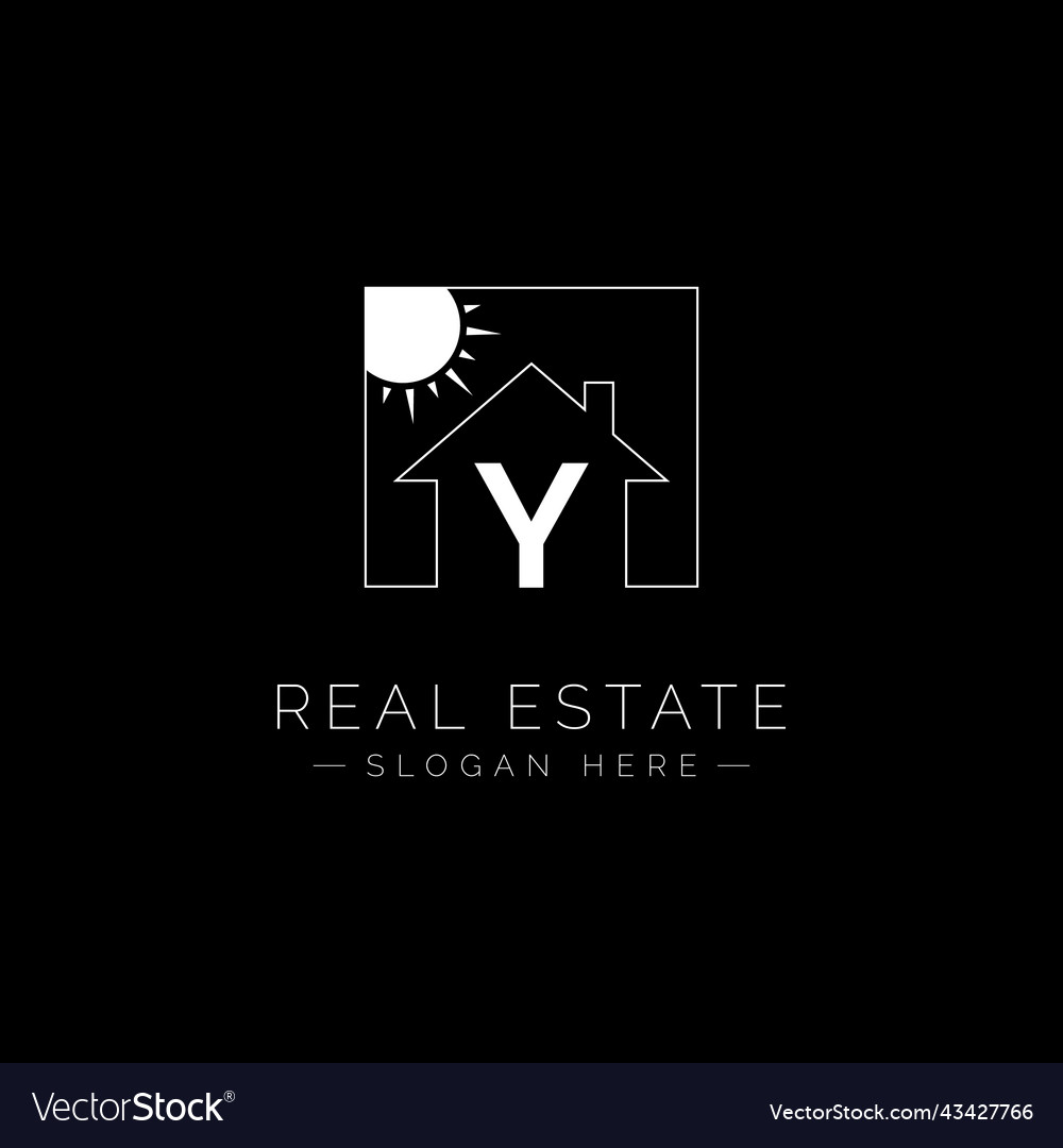 Real estate logo for letter y - home and house