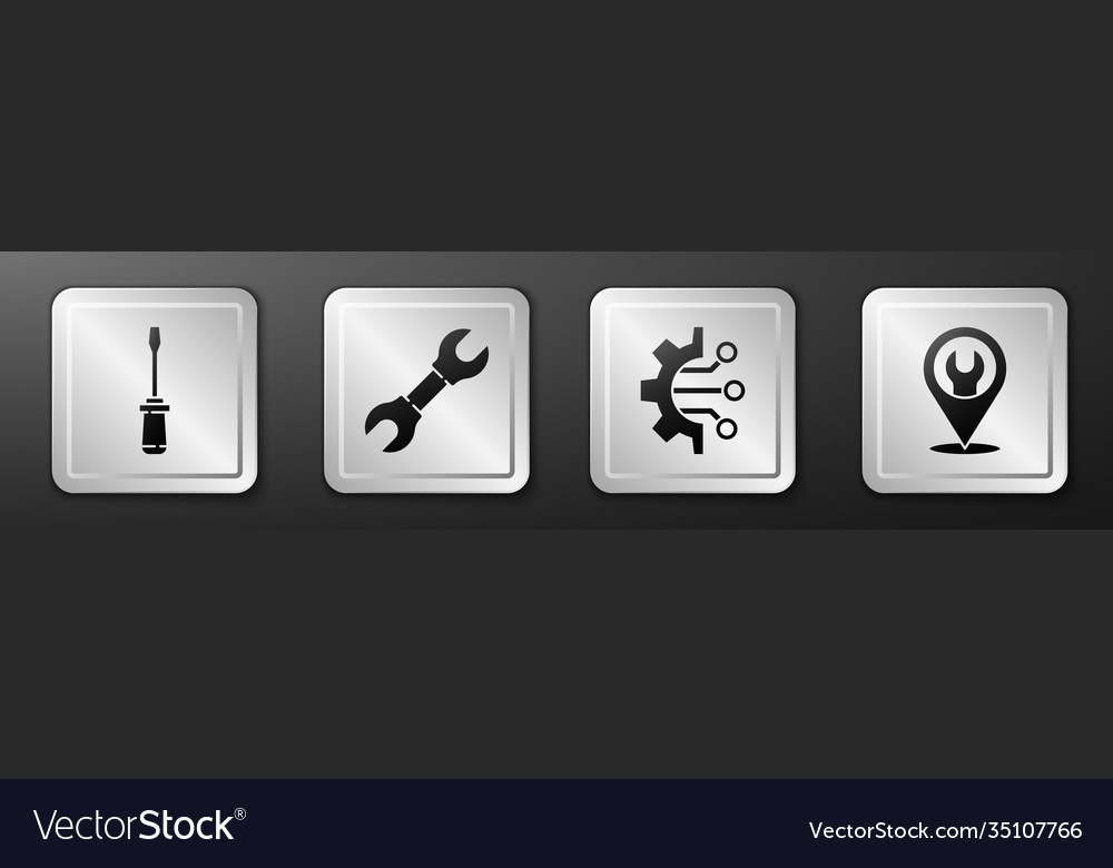 Set screwdriver wrench spanner algorithm vector image Set screwdriver wrench spanner algorithm
