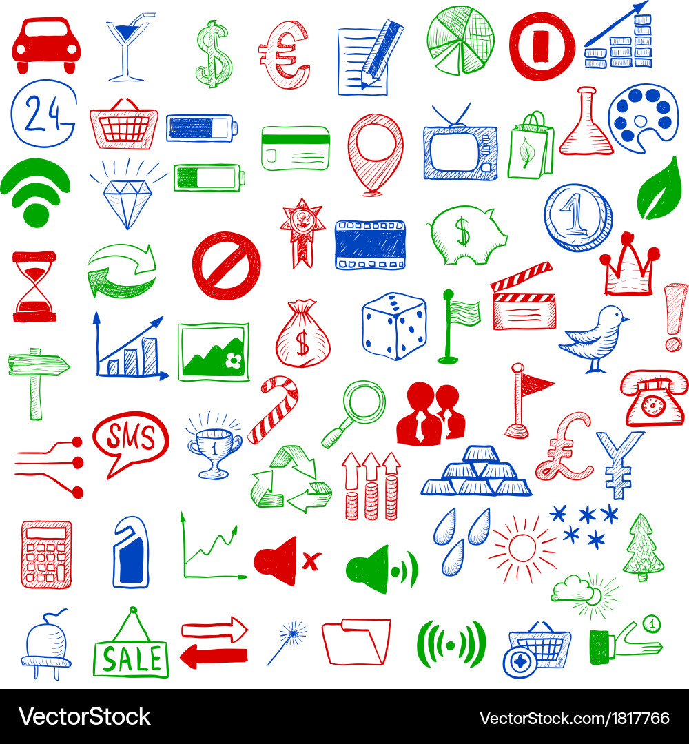 Set sketch icons for site or mobile application Vector Image