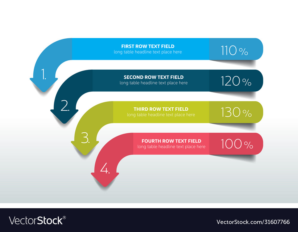 Table schedule design template with 4 row banner vector image Table schedule design template with 4 row banner