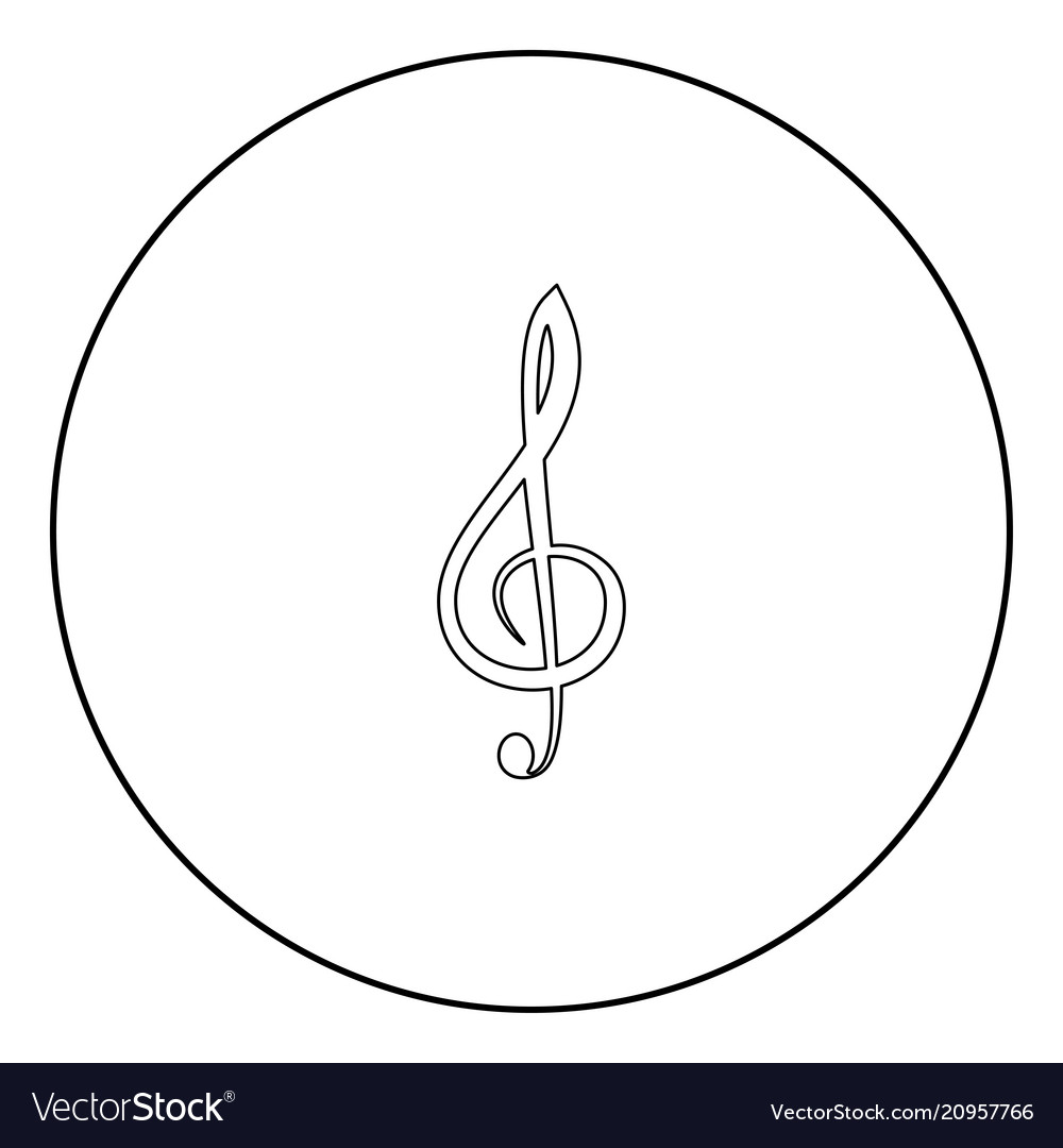 Treble clef icon black color in circle