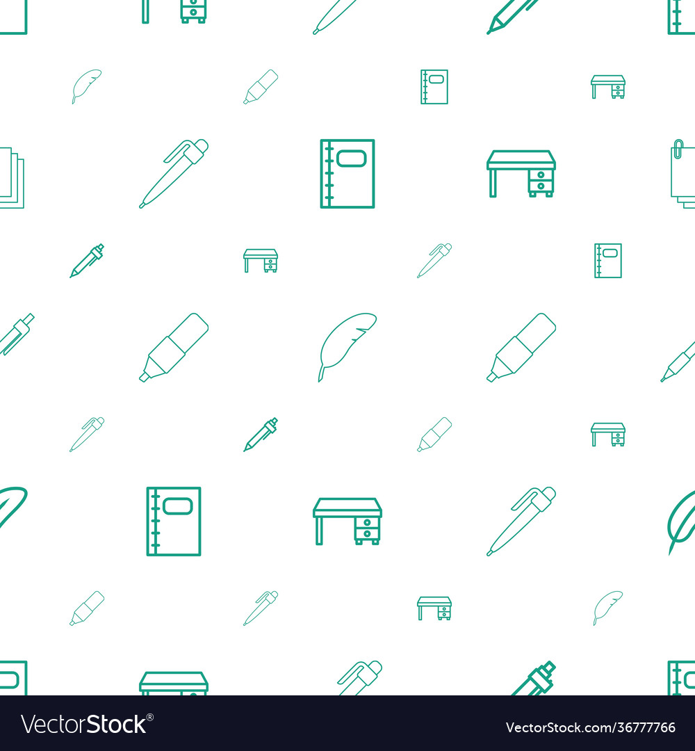 Writing icons pattern seamless white background