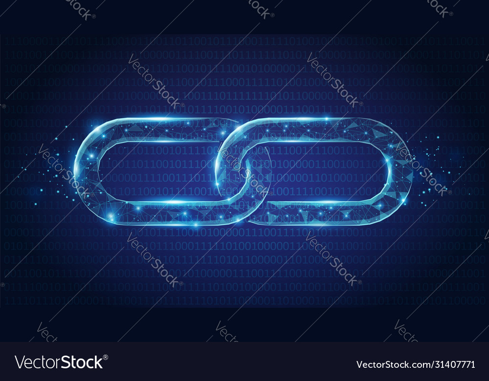Abstract chain links low poly consisting points vector image Abstract chain links low poly consisting points