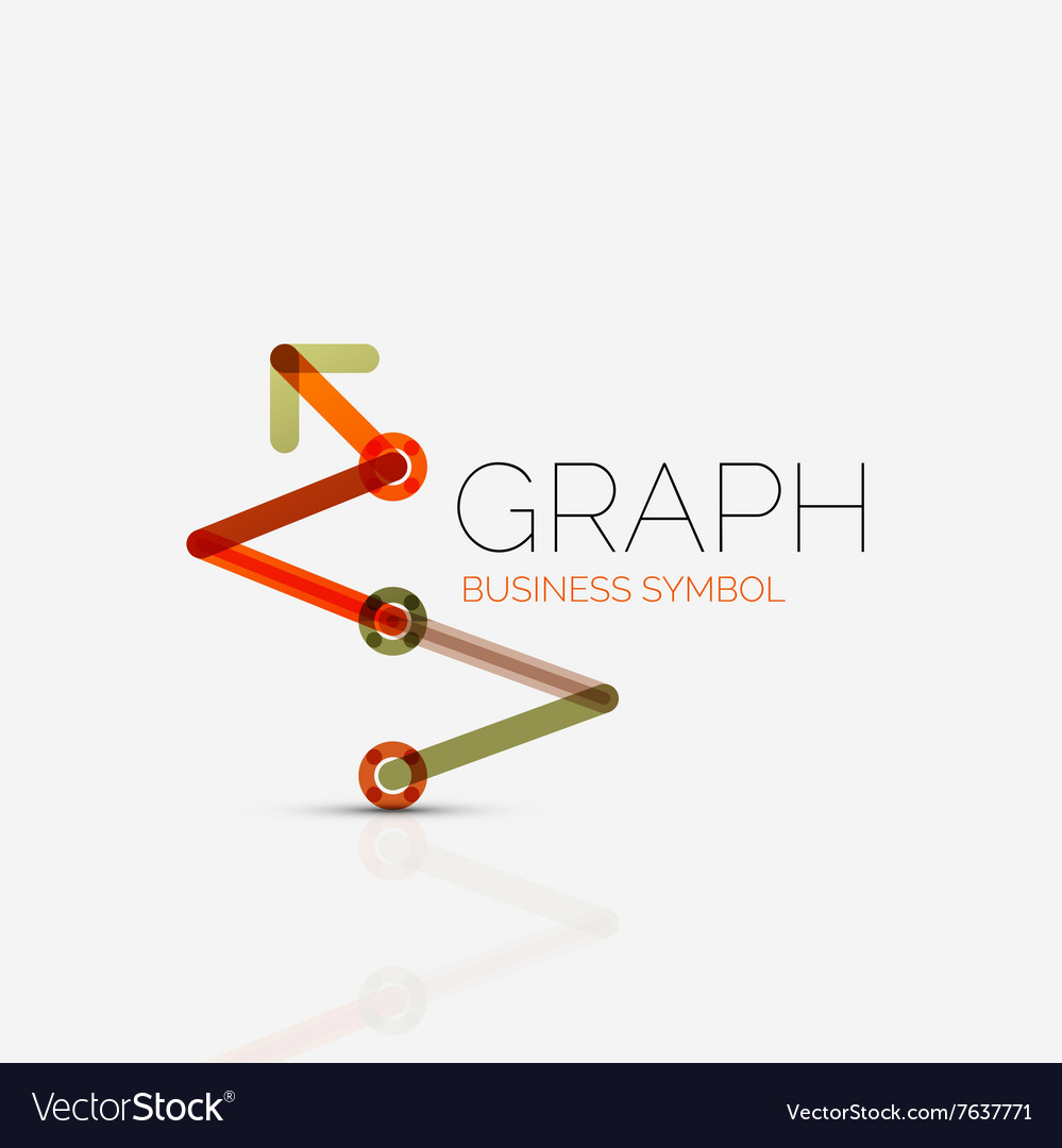 Abstract logo idea linear chart or graph