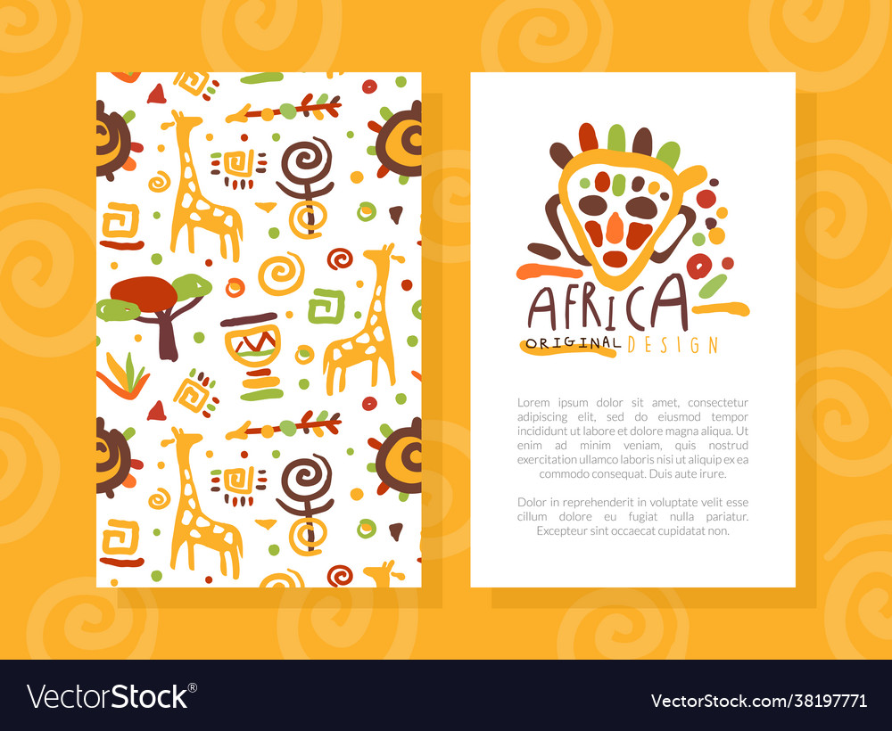 Africa card template original design Royalty Free Vector