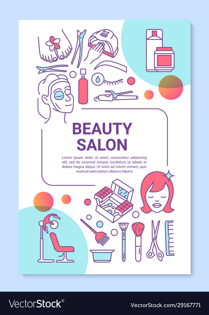 Beauty salon procedures poster template layout